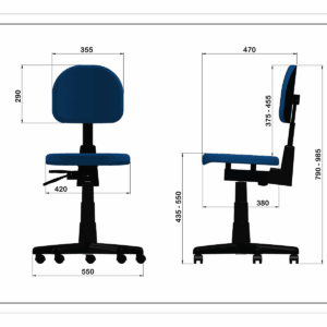 Cadeira Secretaria Back System Sem Braço - Cor Preto - Image 4