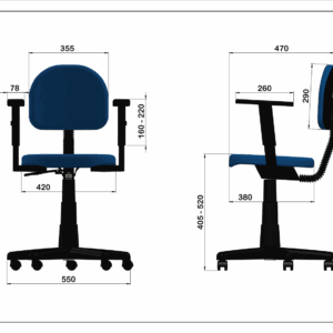 Cadeira Secretária Giratória Com Braço Regulável - Cor Preto - Image 2